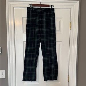 Navy and Green Plaid Pants